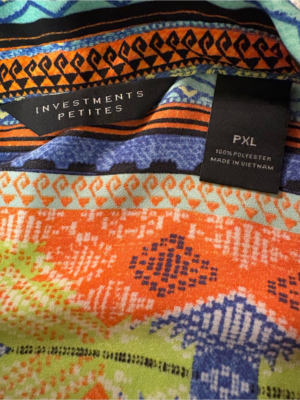 Women’s Investments Multicolor Striped & Geometric Button-Front Flowy Top PXL - Picture 11 of 14